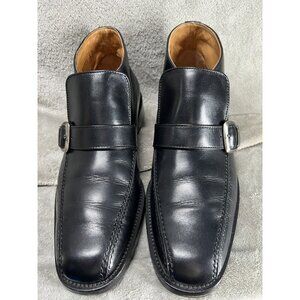 ET Wright Men’s 8 D Black Dress Buckle Shoes Leather Ankle Boots Oxford Formal